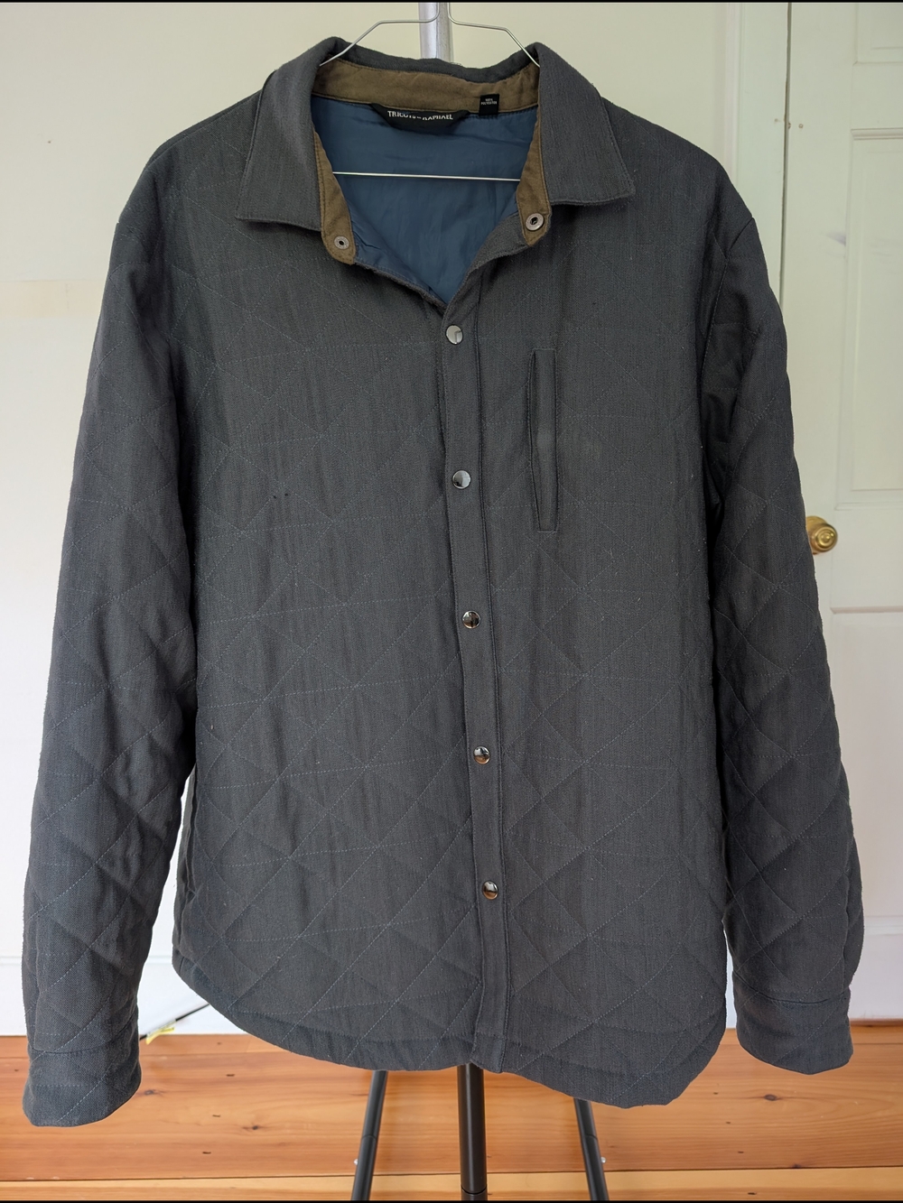Men's Quilted Charcoal Lightweight Shirt Jacket